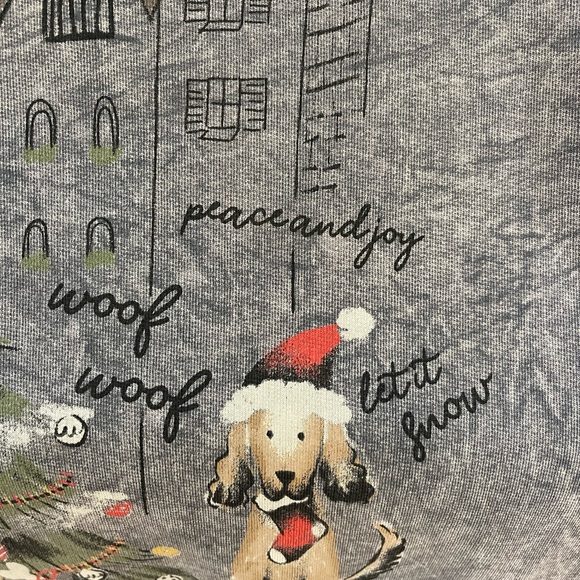 Jess & Jane dogs of Christmas midnight tunic size XL Very cute gray washed,Fun - Picture 8 of 10